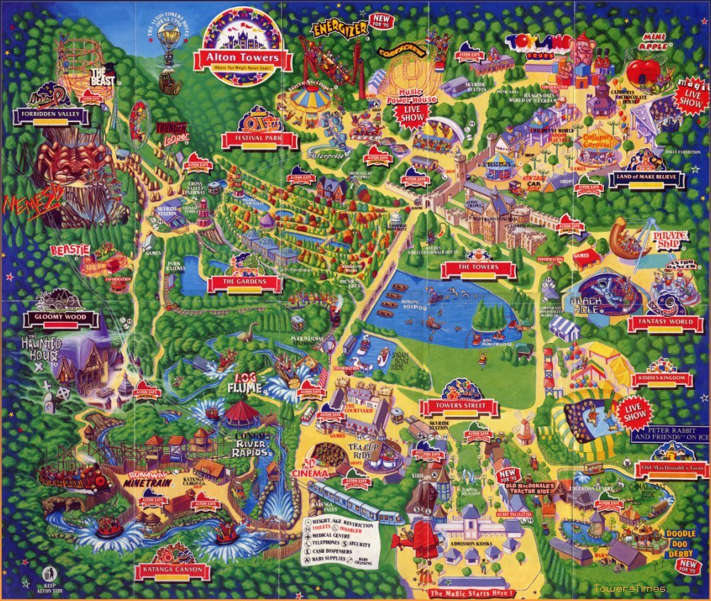 38 Years Of Alton Towers Maps Nostalgasm
