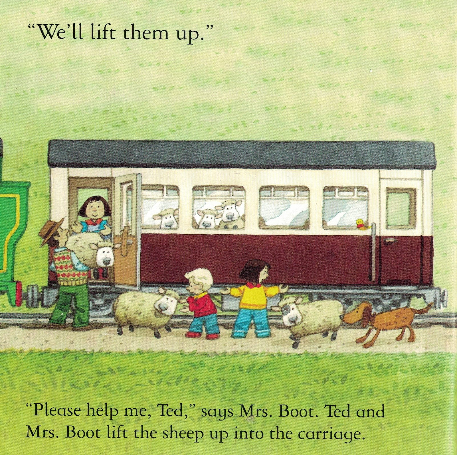 woolly stops the train lift them up