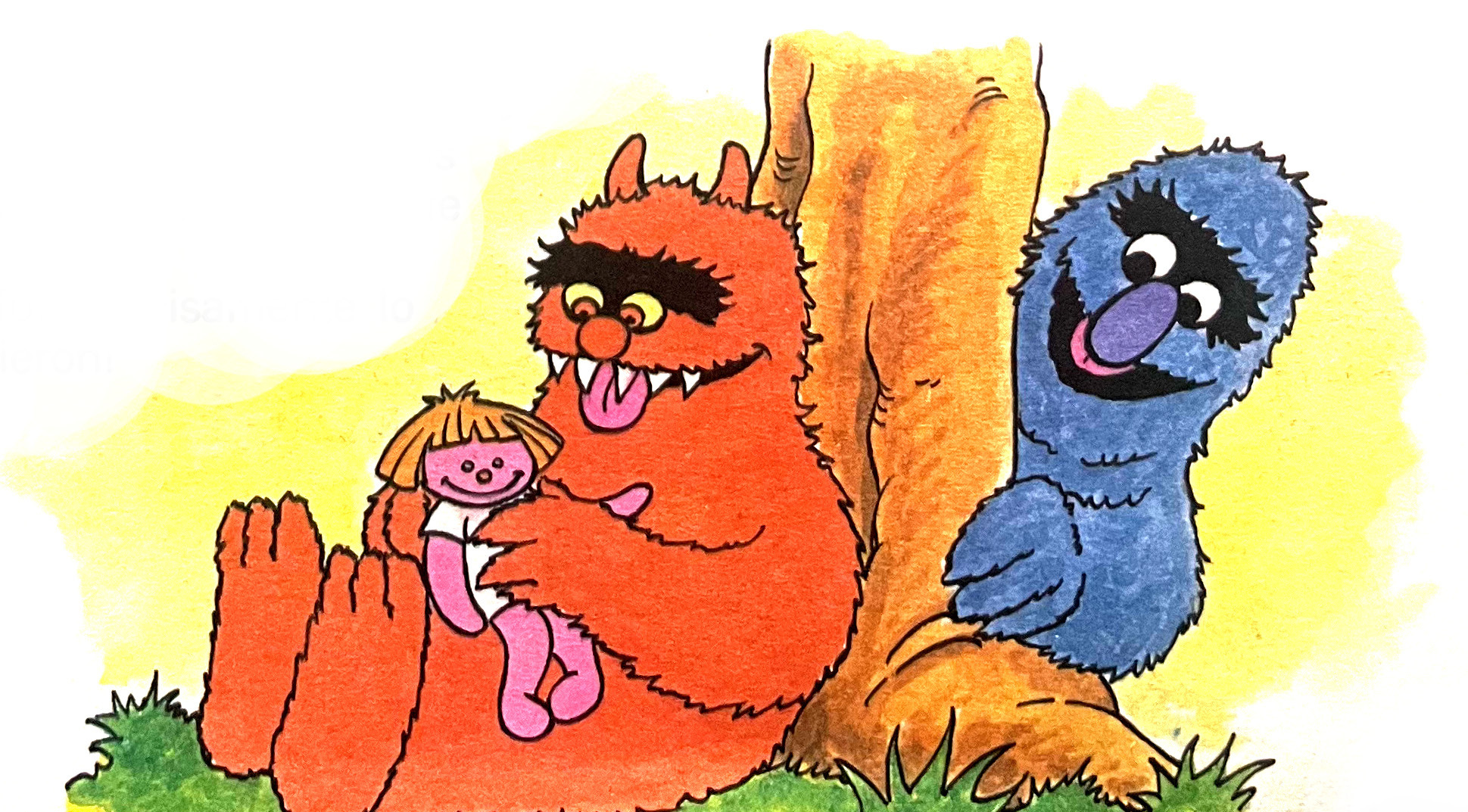 sesame street frazzle and herry monster