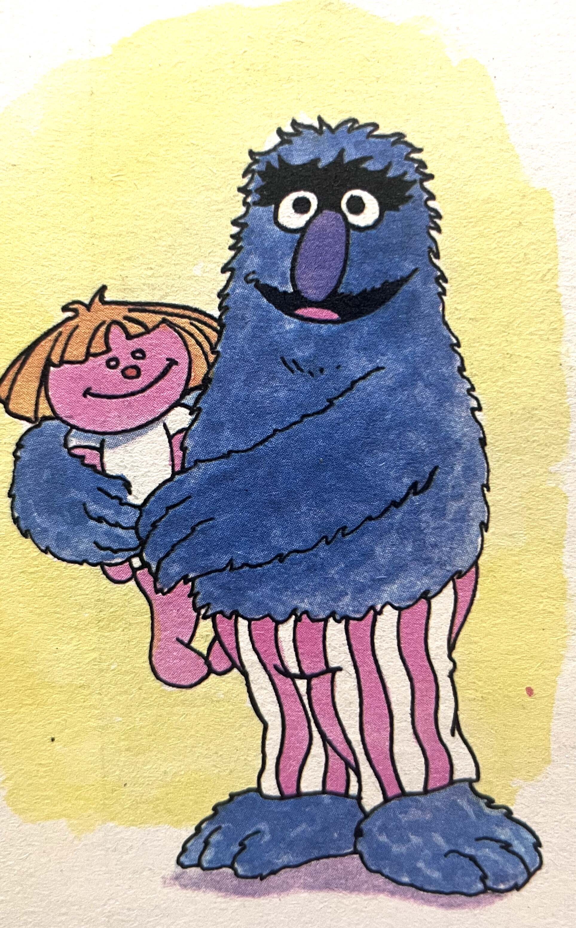 sesame street herry monster with doll